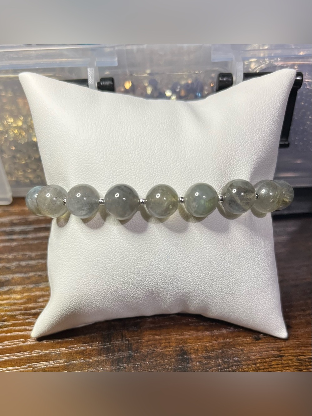 Genuine Labradorite Bracelet | Sterling Silver Spacers